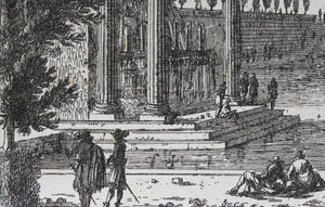 Gabriel Perelle. Garden Landscape with Fountains, Pond, and Boats. Etching. 1620-1695.