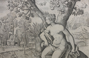 Maarten de Vos after. Summer. Engraving by Adriaen Collaert. C. 1587