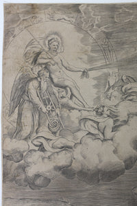 Giulio Bonasone. Allegory of the rising sun. Engraving. XVI C.
