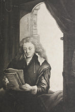 Load image into Gallery viewer, Rembrandt, after. J. Six, Burgomaster of Amsterdam. Mezzotint by Richard Houston. 1761.
