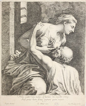 Load image into Gallery viewer, Nicolas Poussin, after. Roman Charity. Etching by Jean Pesne. Before 1669.
