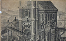 Load image into Gallery viewer, Peter de Witte, after. Peter Candid, after. The Construction of Landshut in Bayern. Engraving and etching by Carl Gustav von Amling. 1697.
