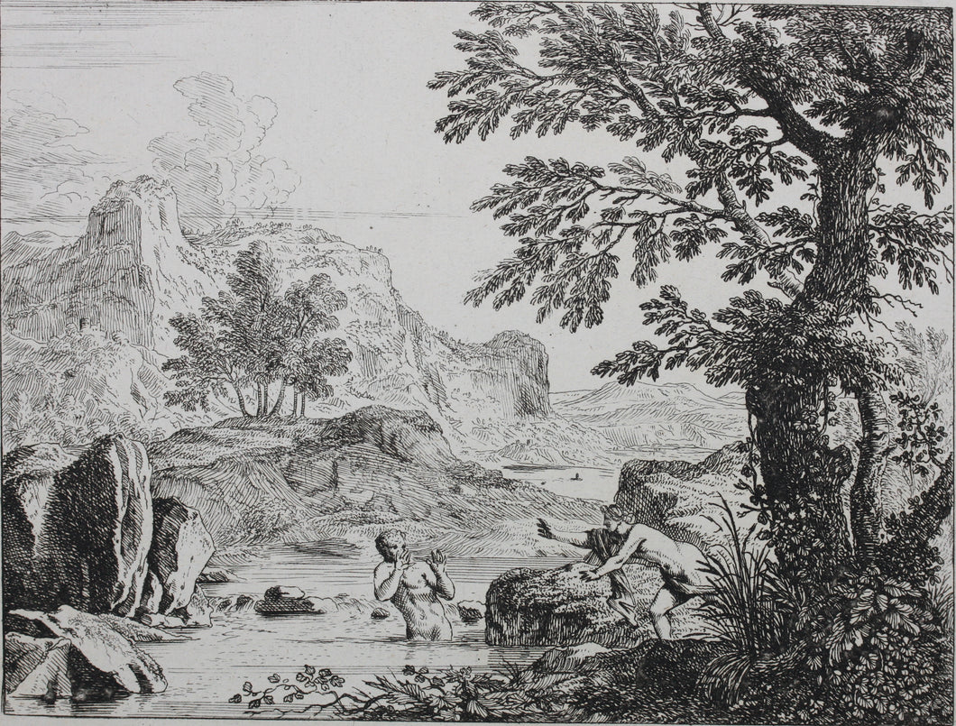 Felix Meyer. Apollo and Daphne. Etching. XVII-early XVIII century.