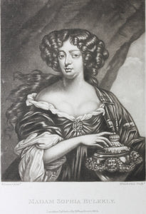Henri Gascar, after. Portrait of Madam Sophia Bulkely. Mezzotint by Robert Dunkarton. 1814.