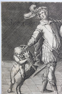 Anonymous artist. Young and old. Engraving published by Isack Houwens. 1650 - 1700.