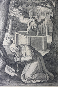 Maarten de Vos, after. Euphraxia Romana. Engraving by Adriaen Collaert. C. 1580.