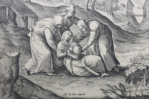Maarten de Vos, after. Euphraxia Romana. Engraving by Adriaen Collaert. C. 1580.