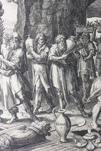 Load image into Gallery viewer, Maarten de Vos, after. The funeral of Adam. Engraving by Jan Sadeler I. 1586.
