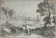 Load image into Gallery viewer, Adrien Manglard. Landscape with two palm trees. Etching. 1754.

