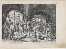 Load image into Gallery viewer, Maarten de Vos, after. The funeral of Adam. Engraving by Jan Sadeler I. 1586.
