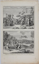 Load image into Gallery viewer, Bernard Picart. The Pagans Water Festival. Funeral Ceremonies the Pagans Perform for Their Dead King. Engraving. 1728.

