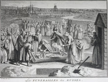Load image into Gallery viewer, Bernard Picart. The Baptism of the Russians. Russian funeral. Engraving. 1732.
