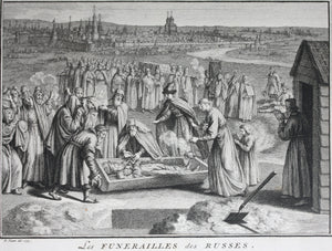 Bernard Picart. The Baptism of the Russians. Russian funeral. Engraving. 1732.