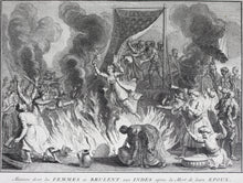 Load image into Gallery viewer, Bernard Picart. Manner in which women burn themselves in India after the death of their husbands. Engraving. 1728.
