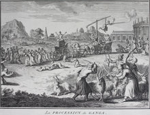 Load image into Gallery viewer, Bernard Picart. The Procession of Ganga. The Feast of Huly.  Engraving. 1723.
