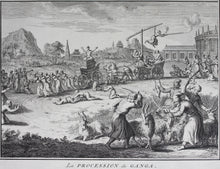 Load image into Gallery viewer, Bernard Picart. The Procession of Ganga. The Feast of Huly.  Engraving. 1723.
