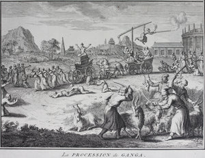 Bernard Picart. The Procession of Ganga. The Feast of Huly.  Engraving. 1723.