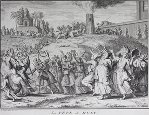 Bernard Picart. The Procession of Ganga. The Feast of Huly.  Engraving. 1723.