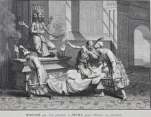 Load image into Gallery viewer, Bernard Picart. Sick who is presented to Ixora (Ishvara) to obtain his cure. Engraving. 1728.
