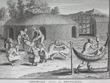 Load image into Gallery viewer, Bernard Picart. Funeral ceremonies in Orinoco and Brazil. Engraving. 1721.
