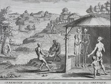 Load image into Gallery viewer, Bernard Picart. Funeral ceremonies in Orinoco and Brazil. Engraving. 1721.
