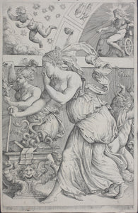 Monogrammist ZBM. Pandora's box. Engraving. 1557.