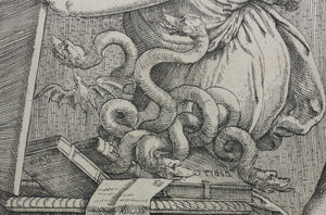 Monogrammist ZBM. Pandora's box. Engraving. 1557.