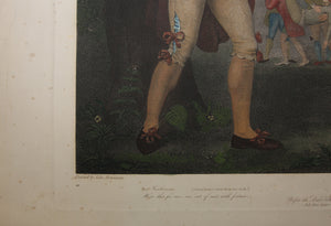 John Downman, after. Shakespeare. As you like it. Act I. Sc. II. Engraved by William Satchwell Leney. Hand-colored. 1800.