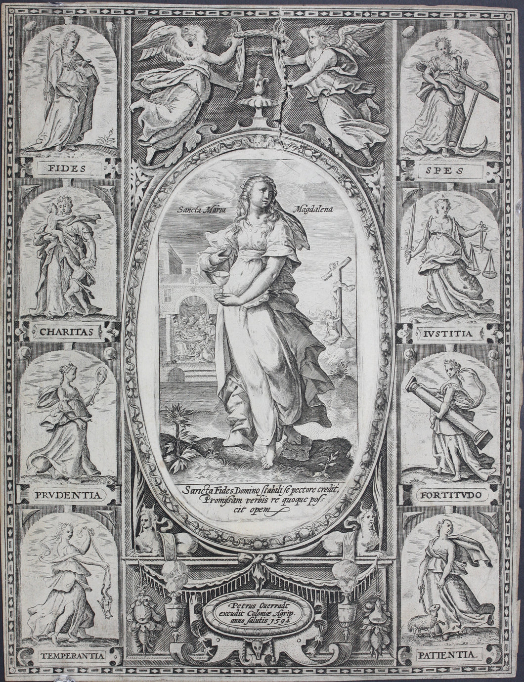 Peter Overadt (publisher). Sancta Maria Magdalena. Engraving. 1594.