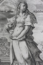 Load image into Gallery viewer, Peter Overadt (publisher). Sancta Maria Magdalena. Engraving. 1594.
