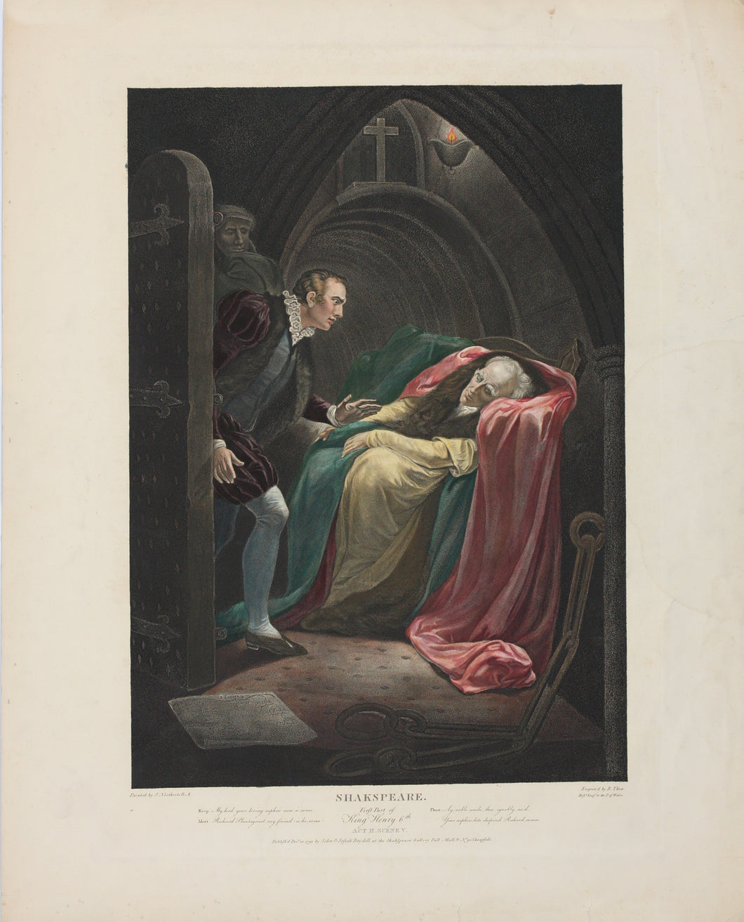 James Northcote, after. Shakespeare. King Henry 6th, part 1. Act II. Sc. V. Engraved by Robert Thew. Hand-colored. 1792.