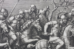 Giulio Romano, after. A Procession of Roman Horsemen. Engraved by Diana Scultori. 1575.