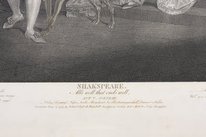 Francis Wheatley, after. Shakespeare. All's well that ends well. Act V. Sc. III. Engraved by G.S. Facius & J.G. Facius. Hand-colored. 1792.