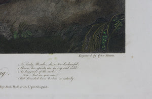 Matthew William Peters, after. Shakespeare. Much Ado About Nothing. Act III. Sc. I. Engraved by Peter Simon. Hand-colored. 1792