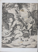 Load image into Gallery viewer, Federico Barocci, after. Rest on the Flight into Egypt. Etching by Raffaello Schiaminossi. 1612.
