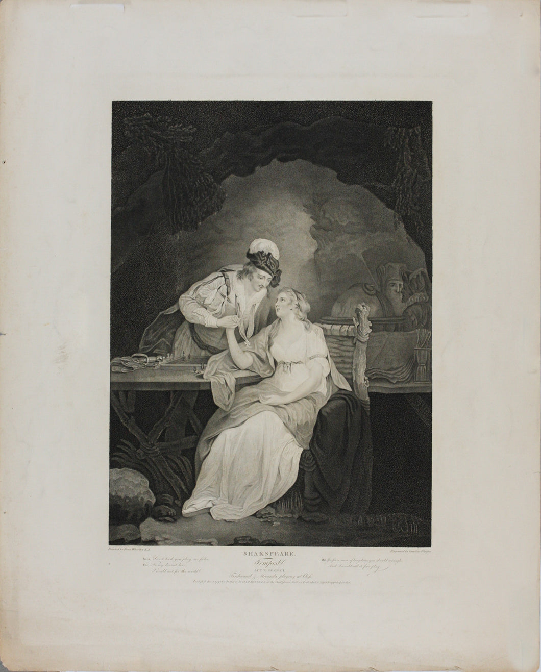 Francis Wheatley, after. Shakespeare. Tempest. Act V. Scene I. Engraved by Caroline Watson. 1795.