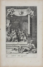 Load image into Gallery viewer, G. Freman, after. The Prodigal Son. Dives and Lazarus. Double sides engraving by L.Masson. 1688-1690.
