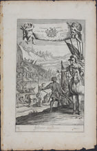 Load image into Gallery viewer, G. Freman, after. Gideon Soldiers. The defeat of the Midianites. Double-sided engraving by Jan Kip and Frederick Hendrik Van Hove. 1688-1690..
