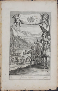 G. Freman, after. Gideon Soldiers. The defeat of the Midianites. Double-sided engraving by Jan Kip and Frederick Hendrik Van Hove. 1688-1690..