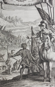 G. Freman, after. Gideon Soldiers. The defeat of the Midianites. Double-sided engraving by Jan Kip and Frederick Hendrik Van Hove. 1688-1690..