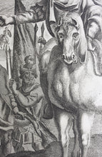 Load image into Gallery viewer, G. Freman, after. Gideon Soldiers. The defeat of the Midianites. Double-sided engraving by Jan Kip and Frederick Hendrik Van Hove. 1688-1690..
