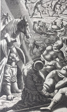 Load image into Gallery viewer, G. Freman, after. Gideon Soldiers. The defeat of the Midianites. Double-sided engraving by Jan Kip and Frederick Hendrik Van Hove. 1688-1690..
