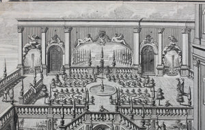 Tobias Gabriel Beckh. View of Hanging Gardens in Passau. Engraving. 1708.