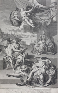 Bernard Picart, after. Allegory of the History of Britain. Engraving by Willem van der Gouwen. 1713.