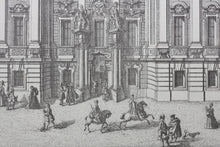 Load image into Gallery viewer, Salomon Kleiner, after. View of the Civil Court in Wiplingerian street. Engraving by Johann August Corvinus. 1725.
