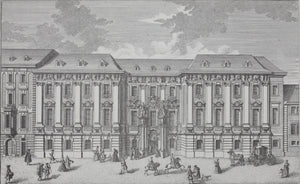 Salomon Kleiner, after. View of the Civil Court in Wiplingerian street. Engraving by Johann August Corvinus. 1725.