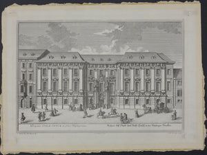 Salomon Kleiner, after. View of the Civil Court in Wiplingerian street. Engraving by Johann August Corvinus. 1725.