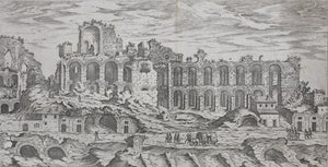 Étienne Dupérac. Palatine from the Circus Maximus. Engraving. After 1575.
