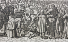 Load image into Gallery viewer, Matthäus Merian. Beheading of the king of England. Engraving. C.1649.
