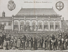 Load image into Gallery viewer, Matthäus Merian. Beheading of the king of England. Engraving. C.1649.
